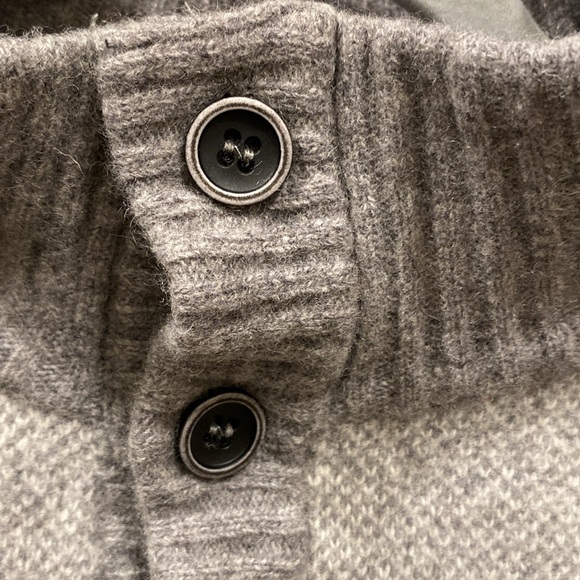 Luca Nobili Gray Italian Wool Blend Buttoned Mockneck Pullover Sweater Size XL - Picture 6 of 14